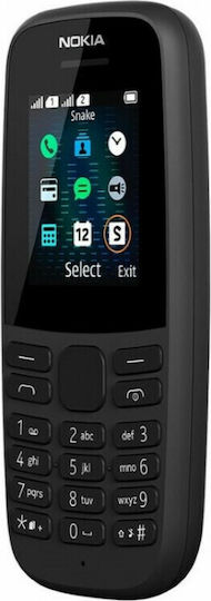 Nokia 105 (2019) Dual SIM Mobile with Buttons (English Menu) Black