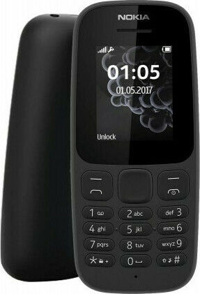 Nokia 105 (2019) Dual SIM Mobile with Buttons (English Menu) Black