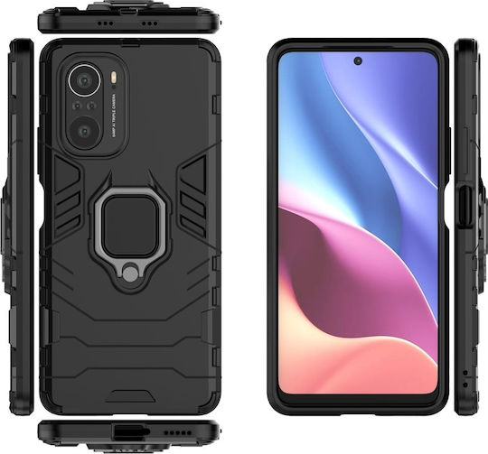 Hurtel Ring Armor Back Cover Πλαστικό / Σιλικόνης Μαύρο (Poco F3 / Mi 11i)