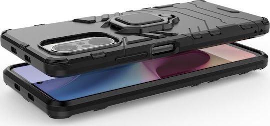 Hurtel Ring Armor Back Cover Πλαστικό / Σιλικόνης Μαύρο (Poco F3 / Mi 11i)