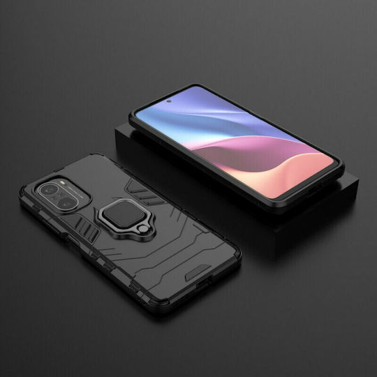 Hurtel Ring Armor Back Cover Πλαστικό / Σιλικόνης Μαύρο (Poco F3 / Mi 11i)
