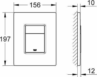 Grohe Skate Cosmopolitan Flush Plate Dual Flush Graphite Matte