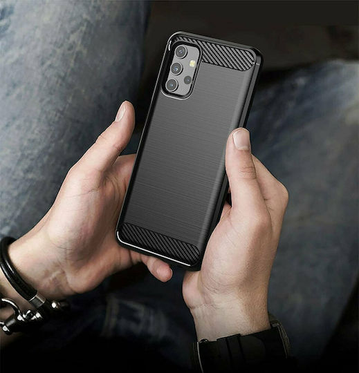 Hurtel Carbon Back Cover Σιλικόνης Μαύρο (Galaxy A32 5G)