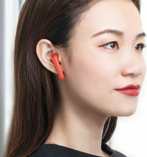 Baseus Encok W09 In-ear Bluetooth Handsfree Ακουστικά με Αντοχή στον Ιδρώτα και Θήκη Φόρτισης Κόκκινα