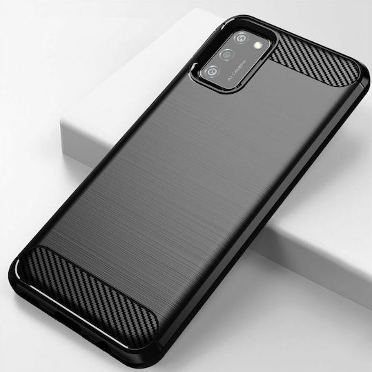 Hurtel Carbon Back Cover Σιλικόνης Μαύρο (Galaxy A02s)