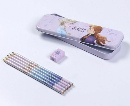 Cerda Frozen 2 Set de Papetărie pentru Copii cu Creion, Așcutitoare, Radieră, Caiet de Notițe, Creion Mecanic, Riglă, Cutie pentru Creioane și Penar 16buc