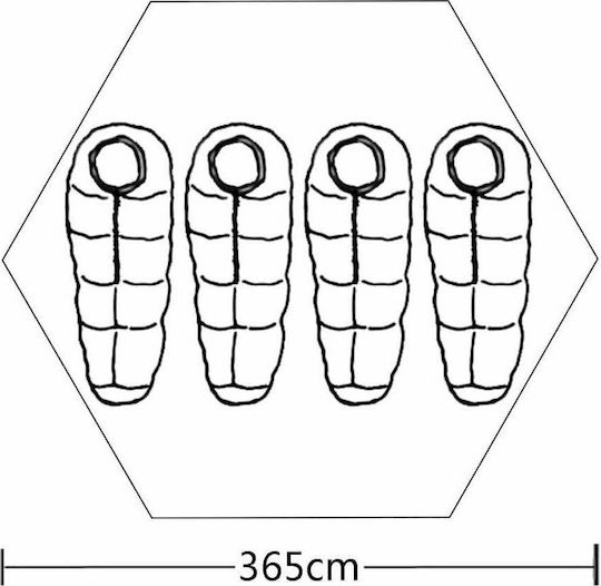 vidaXL Sommer Campingzelt Teepee Braun Für 4 Personen 300x200x250cm