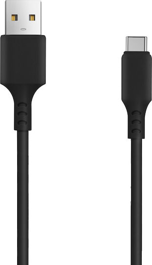 Setty Charger with USB-A Port and Cable USB-C Blacks (GSM106087)