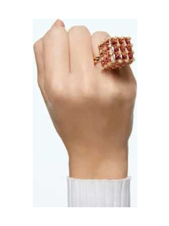 Swarovski Curiosa Square Дамски Пръстен с Циркони от Стомана Позлатен