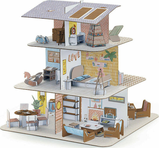 Djeco Paper Cutting Dollhouse With Accessories