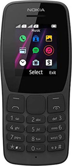 Nokia 110 (2019) Dual-SIM Handy mit Tasten (Englisches Menü) Schwarz