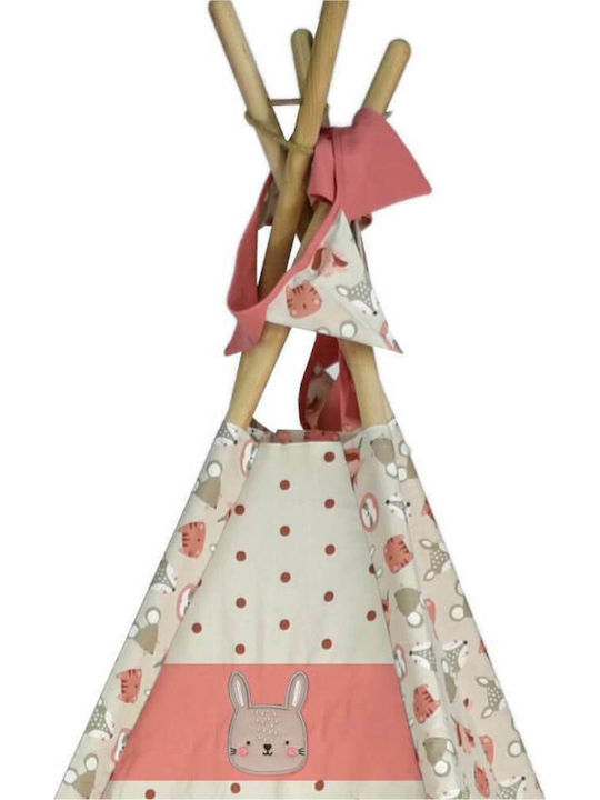 Bebe Stars Kids Indian Teepee Play Tent Bunny 302-185 Pink