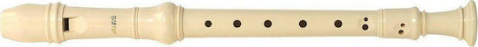 Aulos Soprano Πλαστική Φλογέρα 303A Elite Recorder Μπαρόκ Λευκή