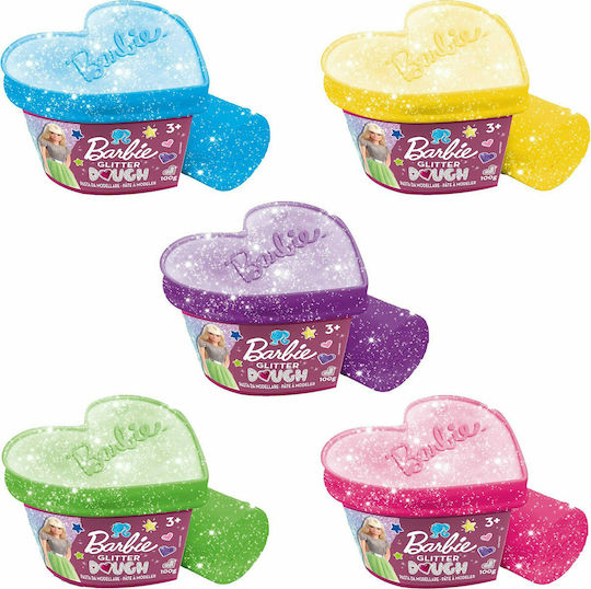 Lisciani Giochi Plasticine Glitter Dough Barbie Game Set for 3+ Years 5 Can Pack