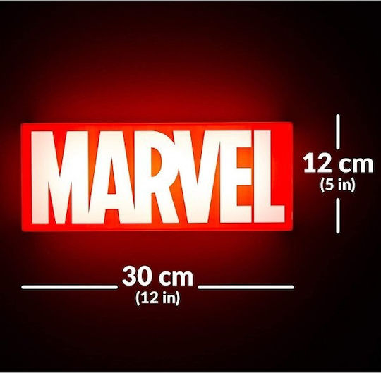 Paladone Παιδικό Διακοσμητικό Φωτιστικό Marvel Logo Κόκκινο 30x12cm