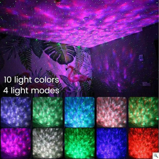 Andowl Led Παιδικό Φωτιστικό Projector Starry με Προβολή Αστεριών Μαύρο 11x11x16εκ.