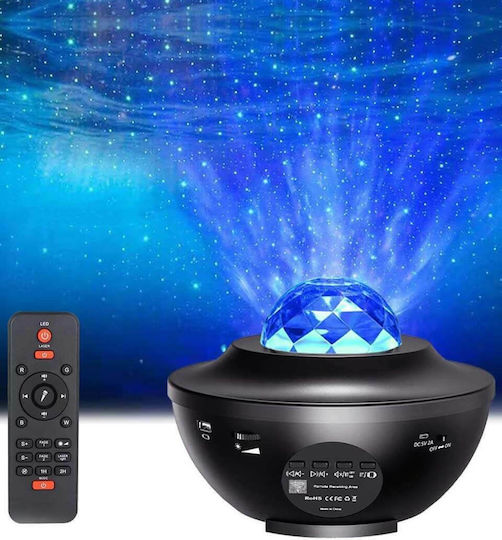 Andowl Led Παιδικό Φωτιστικό Projector Starry με Προβολή Αστεριών Μαύρο 11x11x16εκ.