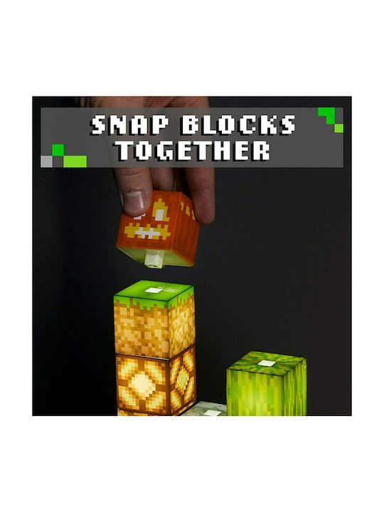 Paladone Led Kids Decorative Lamp Minecraft Block Building Multicolour 20x6x27εκ.