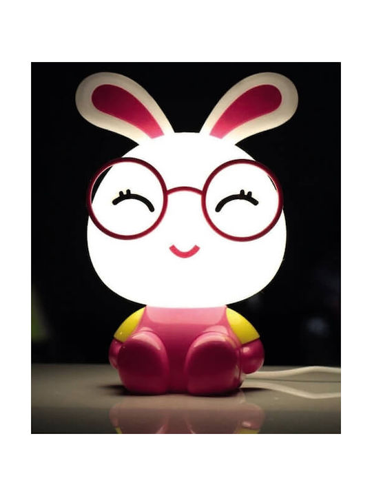Aca Kids Decorative Lamp Bunny Pink 22x16x32εκ.