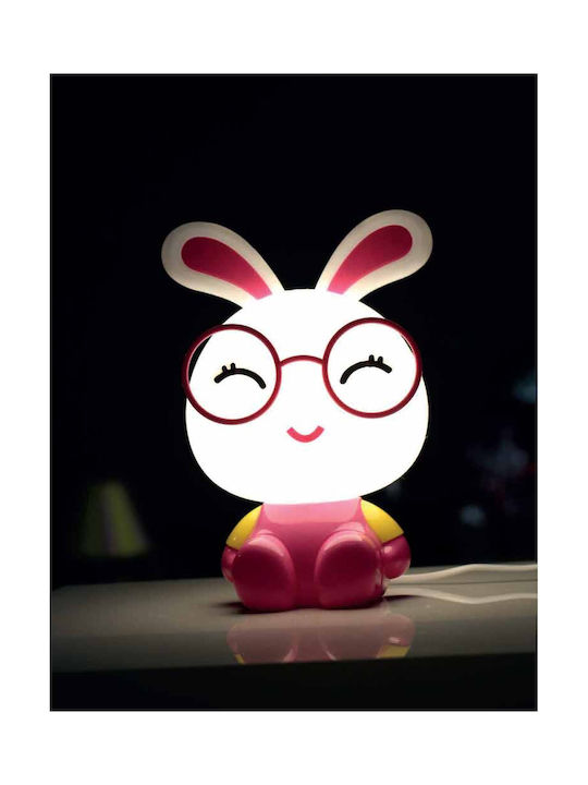 Aca Kids Decorative Lamp Bunny Pink 22x16x32εκ.