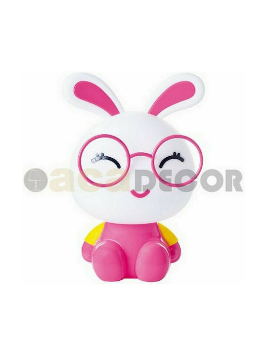 Aca Kids Decorative Lamp Bunny Pink 22x16x32εκ.