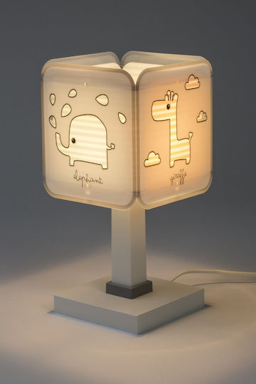 Ango Παιδικό Φωτιστικό Πορτατίφ Baby Zoo Λευκό 14x14cm