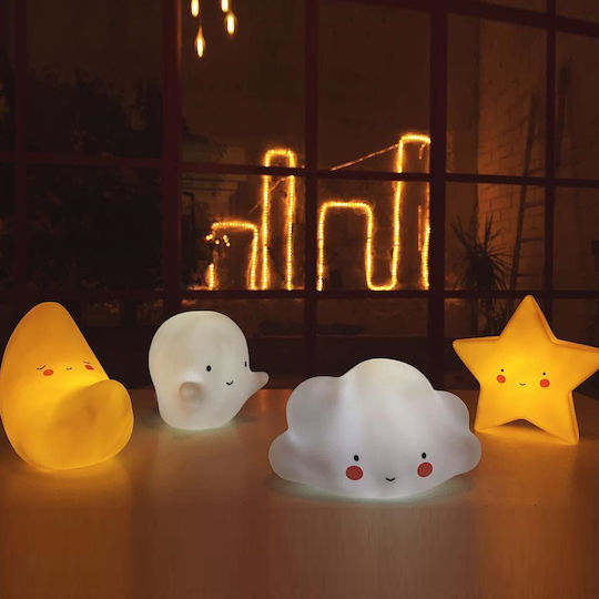A Little Lovely Company Led Kids Decorative Lamp Cloud with Color Changes White 14.6x13.2x24.5εκ.