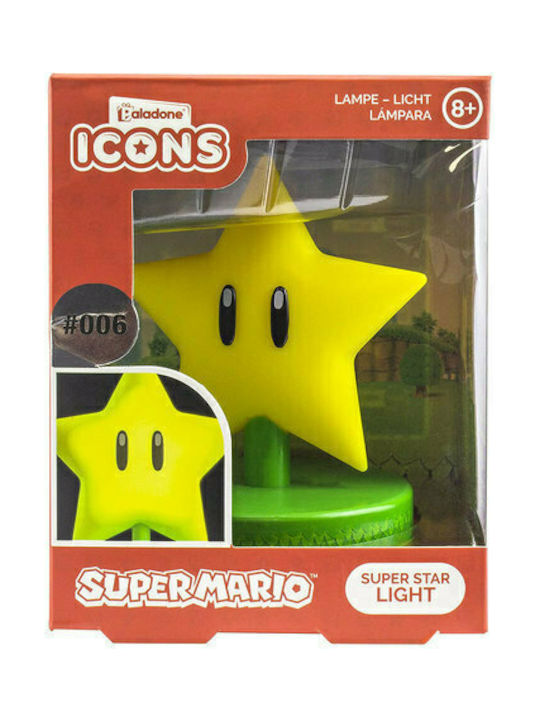 Paladone Led Παιδικό Διακοσμητικό Φωτιστικό Super Mario Bros Super Star Κίτρινο