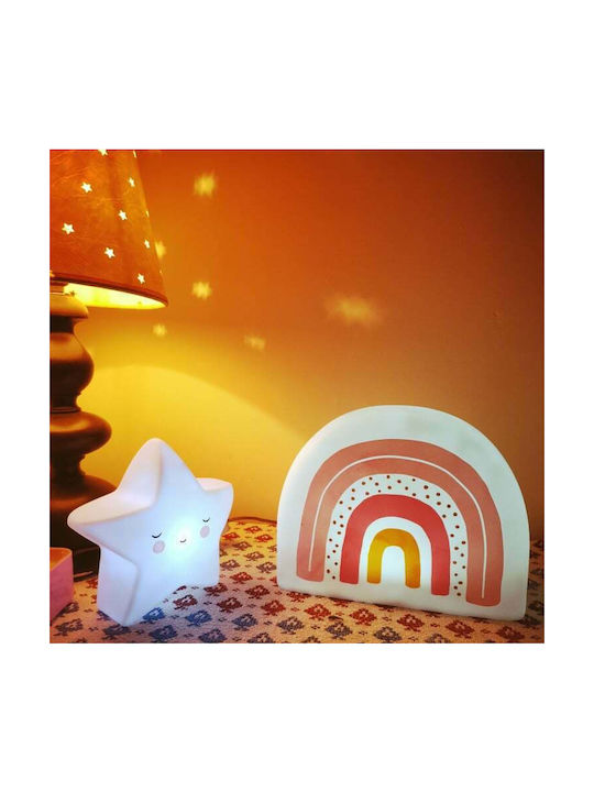 A Little Lovely Company Led Kids Decorative Lamp Rainbow Pink 21.2x16x8εκ.