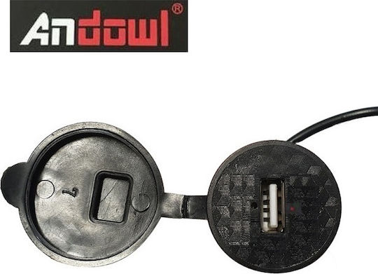 Andowl Waterproof Motorcycle Charger with Port: 1xUSB