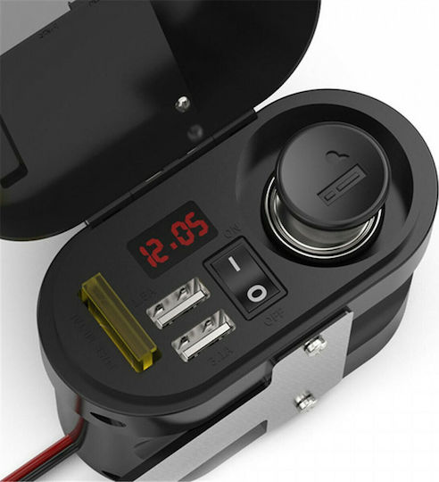 Factory Motorcycle Charger with Ports: 2xUSB & 1xLighter