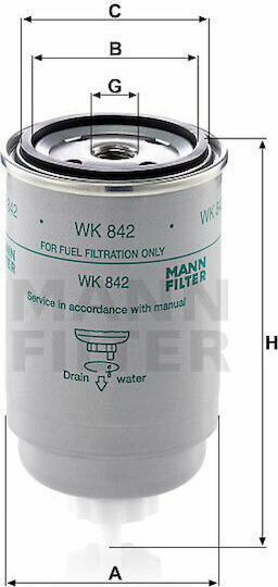 Mann Filter Car Fuel Filter Oil Filter for Audi/Bmw/Volvo WK842/2