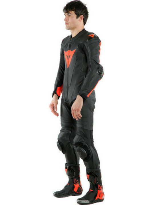 Dainese Laguna Seca 5 Männer Motorrad-Lederanzug Black/Fluo Red