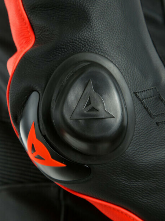 Dainese Laguna Seca 5 Männer Motorrad-Lederanzug Black/Fluo Red