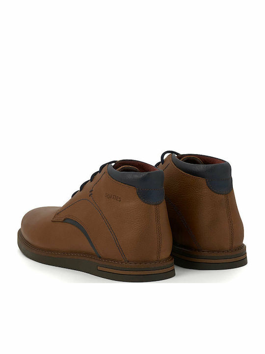 Leather Men's Boots Brown/Blue