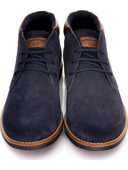 Leder Marineblau Herrenstiefel Anatomisch