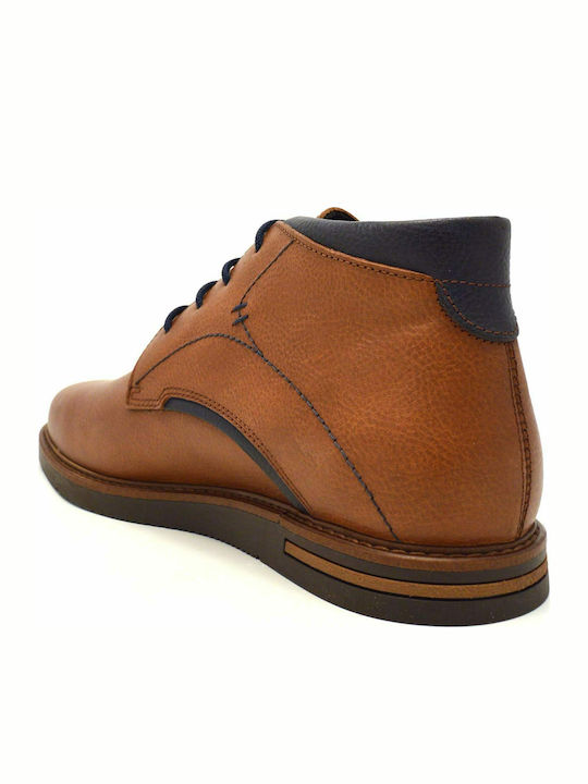 Leather Men's Boots Brown/Blue