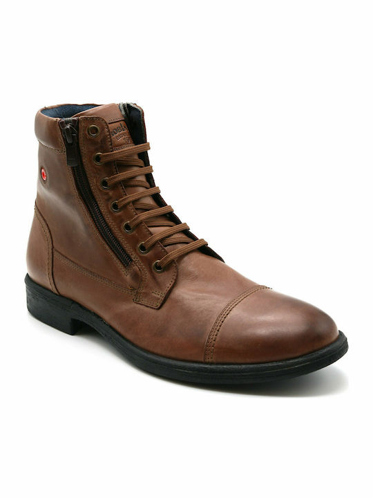 Robinson Men's Leather Military Boots Tabac Brown