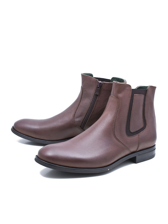 Leder Braun Herrenstiefel mit Reißverschluss