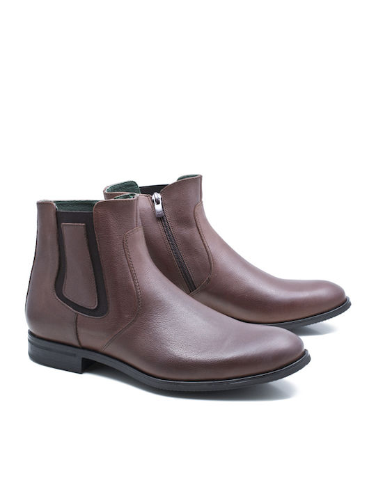 Leder Braun Herrenstiefel mit Reißverschluss