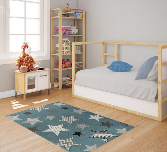 Tzikas Carpets 21895-030 Детско килимче Звезди Петролен 160x230см Дебелина 13мм