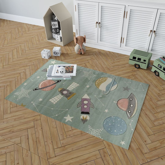 Tzikas Carpets 40088-040 Kinder Teppich Wolken Hellblau 133x190cm Dicke 13mm