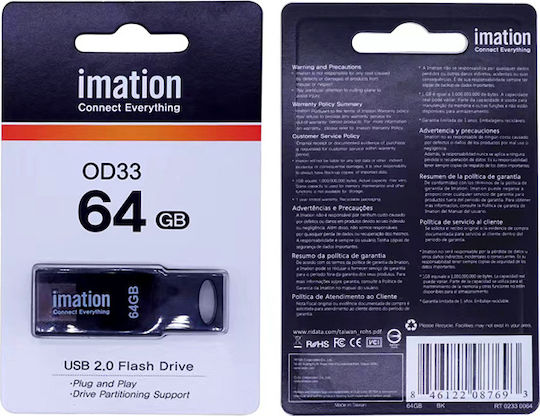 Imation OD33 64GB USB 2.0 Stick Schwarz