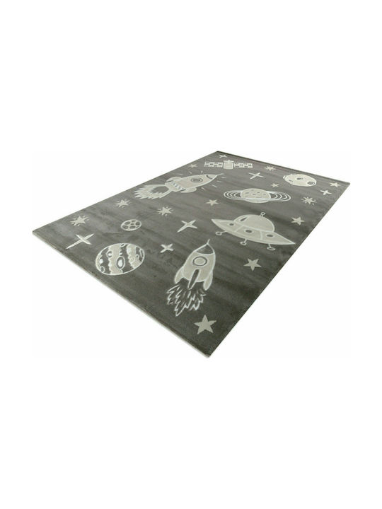 Tzikas Carpets 00088-095 Παιδικό Χαλί Σύννεφα Γκρι 160x230cm Πάχους 11mm