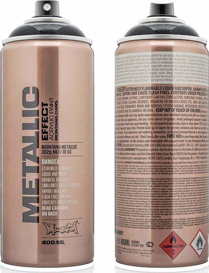 Montana Cans Σπρέι Βαφής Metallic Ακρυλικό με Μεταλλικό Εφέ Black 400ml
