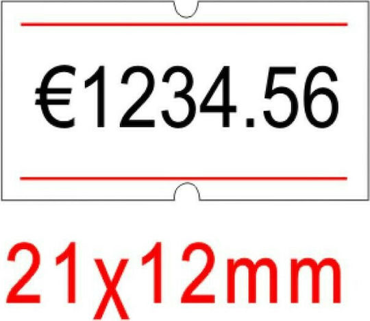 Luna 500 Autocolante Autoadezive pe Rolă pentru Etichetator 21x12mm 1buc
