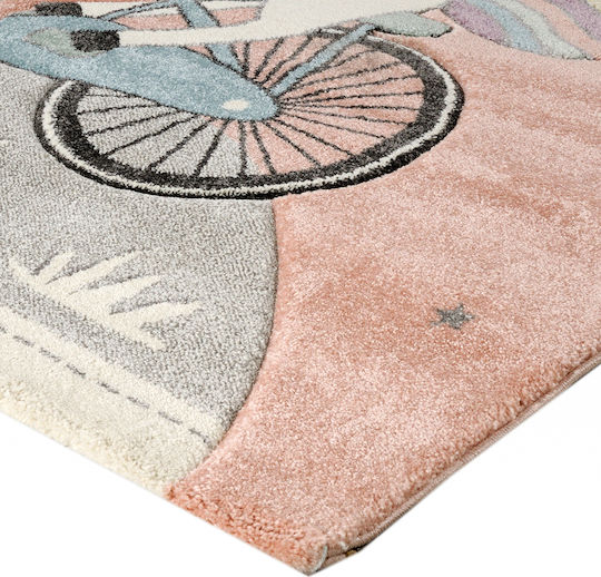 Tzikas Carpets 40115-055 Παιδικό Χαλί Μονόκερος Ροζ 160x230cm Πάχους 13mm