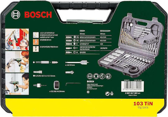 Bosch V-Line Σετ 103 Τρυπάνια για Μέταλλο και Ξύλο