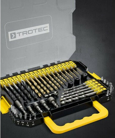 Trotec Set of 49 Drills with Hexagonal Shank for Metal, Wood, Glass and Tiles