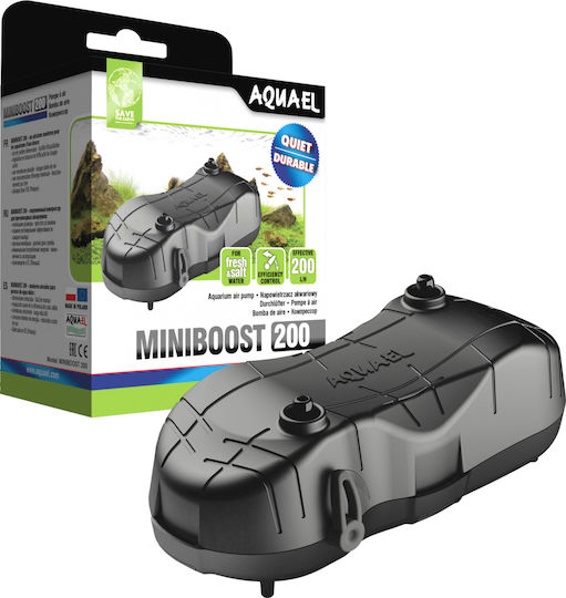 Aquael Miniboost 200 Aquarium Luftpumpe mit maximale Flussgeschwindigkeit von 200lt/h